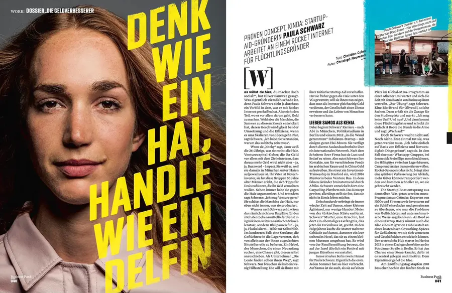 Business Punk , Dossier, Paula Schwarz, photographed by Christoph Neumann