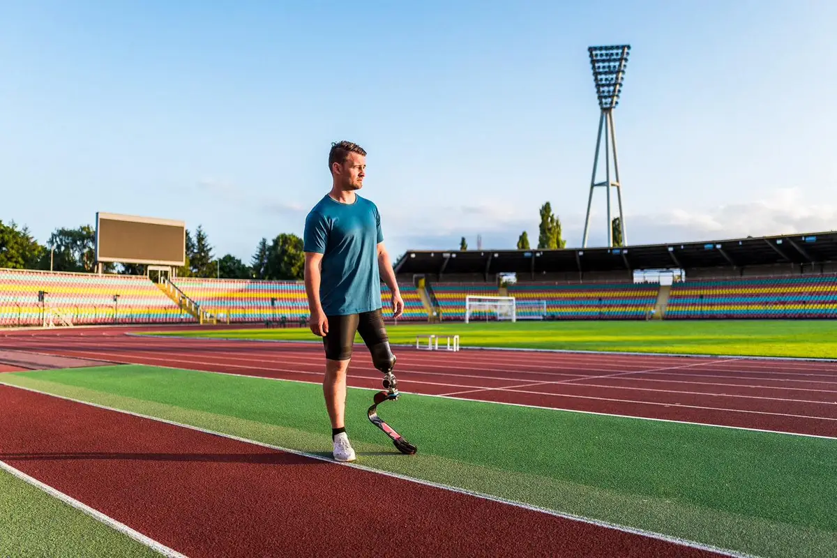 Heinrich Popow & Johannes Floors, Paralympic Athletes, photographed for Ottobock by photographer Christoph Neumann, Berlin